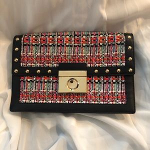 Milky Multicolored Tweed Purse